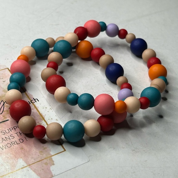 Colorful Matte Bead Bracelet Set - Picture 2 of 3